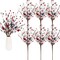 6 Pcs 4th of July Decorations Patriotic Artificial Berry Stem Picks 13'' Independence Day Decor White Blue Red Stars Memorial Day Faux Berry Branches Table Centerpiece Decor for Home Office